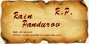 Rain Pandurov vizit kartica